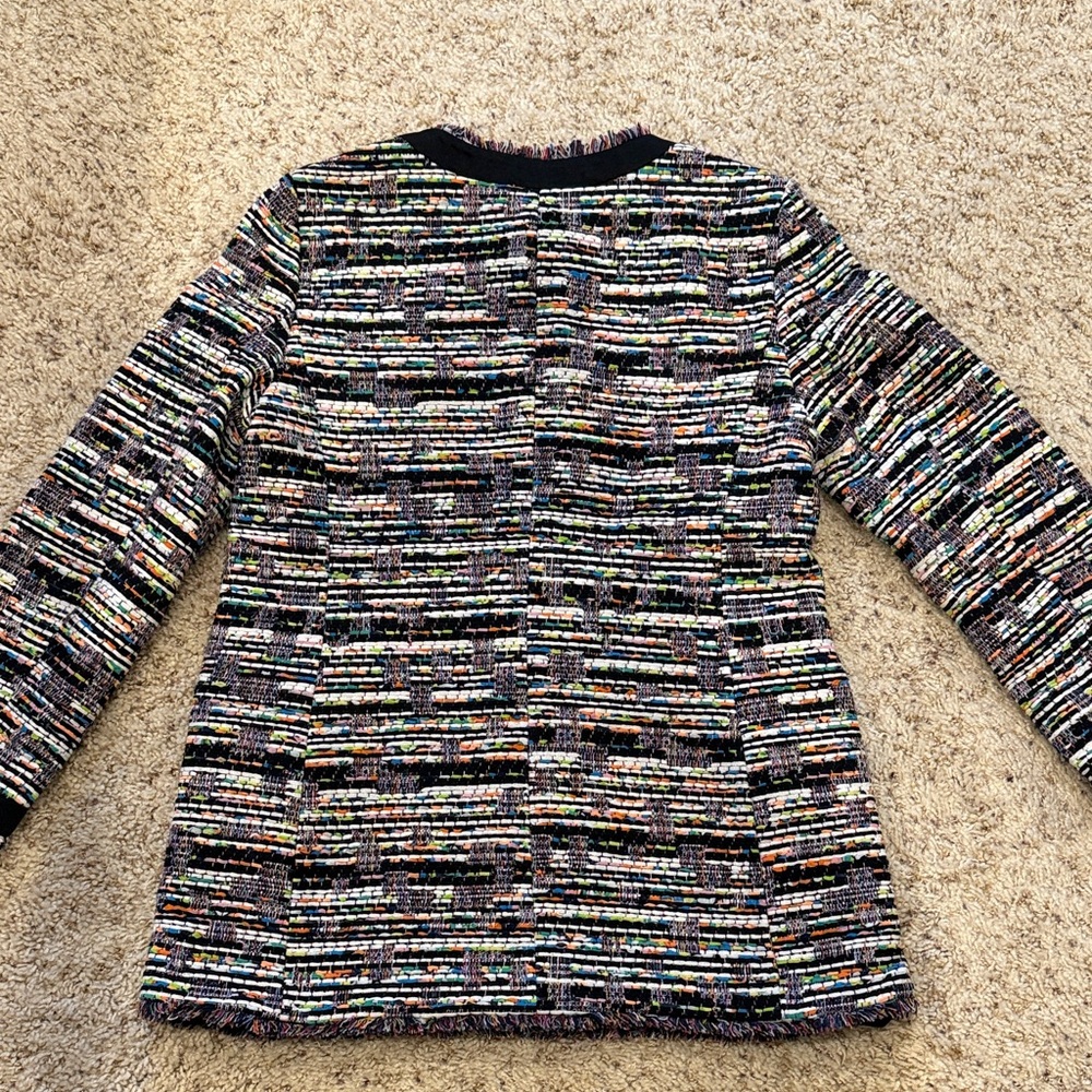 Ann Taylor Vibrant Tweed Jacket with Black Lining - Picture 7 of 8